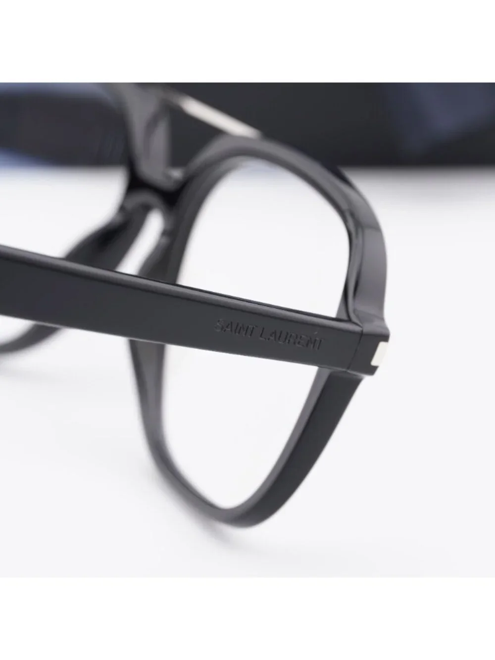 Saint Laurent SL545 OPT 001 Eyeglasses Shiny Black 58mm Square Frame